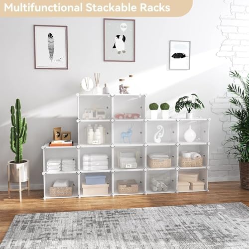 Portable Shoe Rack Organizer with Door, 96 Pairs Shoe Storage Cabinet Easy Assembly, Plastic Adjustable Shoe Storage Organizer Stackable Detachable Free Standing DIY Expandable 12 Tier White