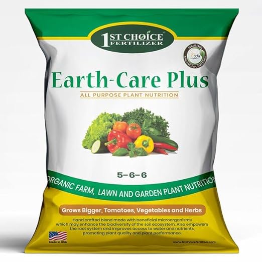 Earth-Care Plus 5-6-6 Organic Fast Acting Fertilizer for Plants - Water-Soluble Plant Food for Vegetables, Trees, Flowers - Boost Growth for Lawns, & Gardens 1728lb (432 Packs Pallet)