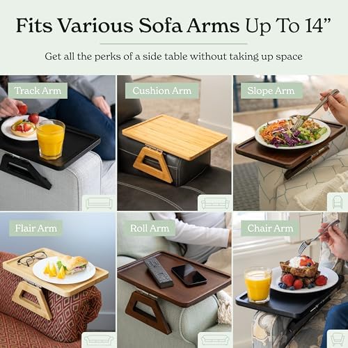 Shamrock Home Trayble Couch Arm Table - Walnut