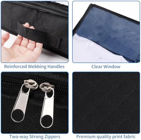 Fixwal Black Underbed Storage Bags with Clear Window and 2 Reinforced Handles Under Bed Storage Containers for Clothing, Bedding, Comforter (2 Pack)
