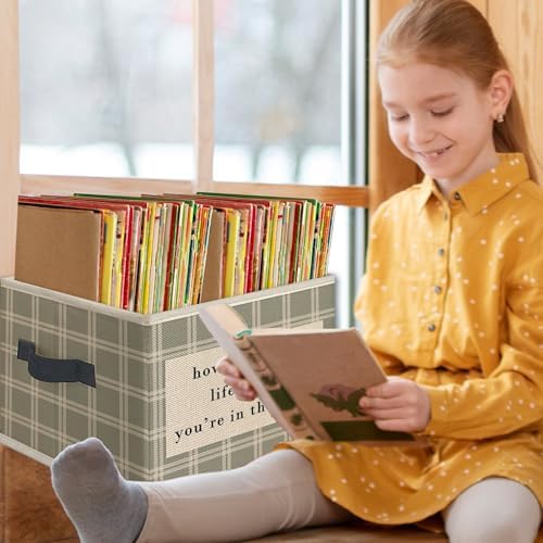 Inspirational Nursery Foldable Storage Bins Box with Handles, How Wonderful Life Is Now You're in the World Collapsible Toys Books Clothes Organizer Basket for Kids Room Bedroom Bathroom