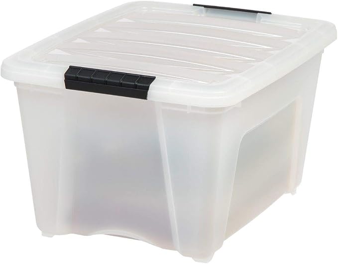 IRIS USA 6-Pack 32 Quart Storage Bins with Lids, Pearl