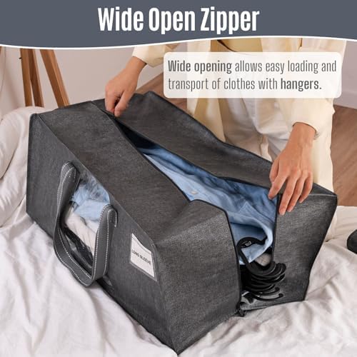VENO Heavy Duty Moving Bags, Storage Bags, Clear Window, Gray, 6 Pack