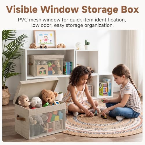 StorageWorks Fabric Storage Bins with Lids, Large Closet Storage Bins