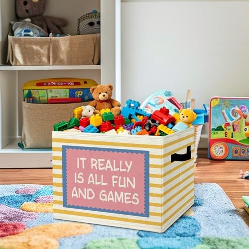 Playroom Positive Uplifting Storage Bins Box with Handles Organizer Basket