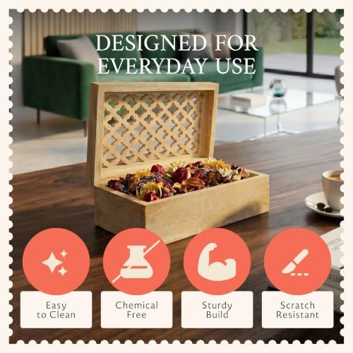 Mela Artisans Trellis Mango Wood Box - Whitewash, 10.5x7.5 in | Handcrafted keepsake box featuring an easy opening lid to create storage for delicate jewelry or home décor accents.