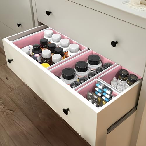Simple Houseware Underwear Drawer Organizer, Set of 6, Pink