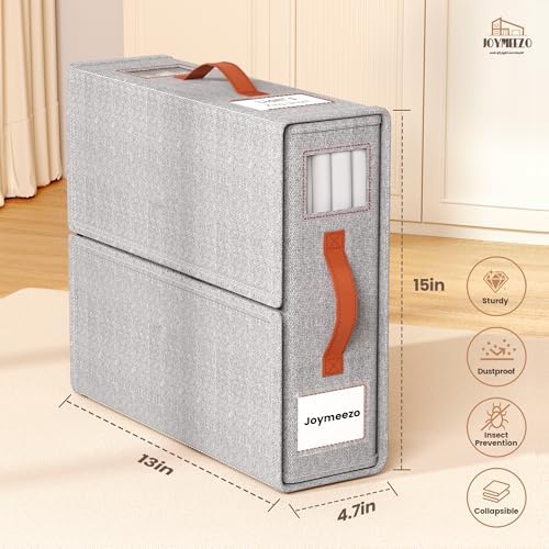 Bed Sheet Organizers, Foldable Linen Closet Storage, 6 Pack, Grey