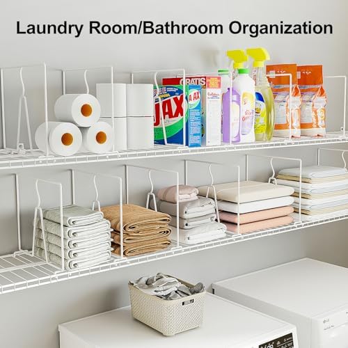 SortNStore Wire Shelf Dividers for Closet: Tall 10.6in x Deep 12in, 8 Pack