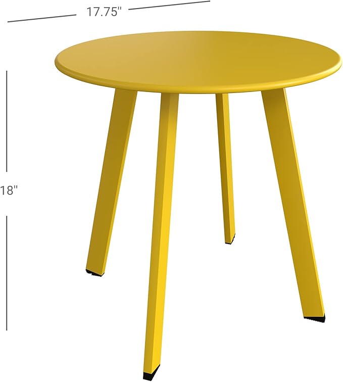 Grand patio Outdoor Side Table Round End Table with Square Feet Small Accent Table Great for Patio Balcony