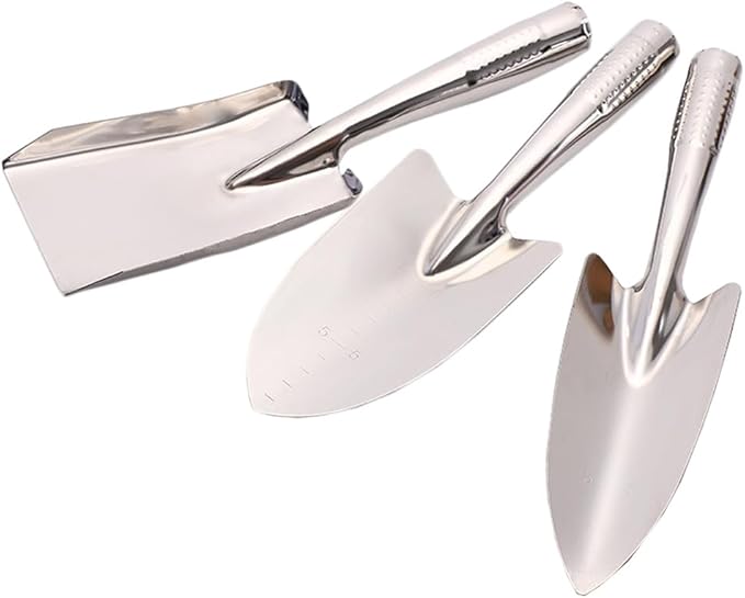 Stainless Gardening Shovel Set,Heavy Duty One-Piece Small Garden Trowel Hand Shovel Gardening Tools for Planting, Digging, Weeding, Moving and Smoothing, Gardening Gifts for Women