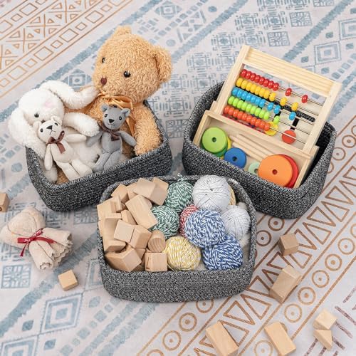 CubesLand Baskets for Organizing,Small Woven Storage Baskets for Shelves