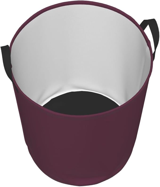19.6" Large Laundry Hamper Bag, Plum Purple Color Collapsible Laundry Basket Dirty Clothes Organizer Washing Bin for Family Essentials Storage