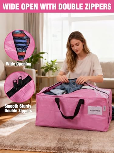 WORKPRO 4 Pack Extra Large Moving Bags with Backpack Straps & Handles