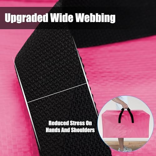 Cosy Family 12 Pack Heavy Duty Extra Large Moving Bags with Backpack Straps - Strong Handles & Zippers, Storage Totes For Space Saving, Fold Flat, Alternative to Moving Box, Pink