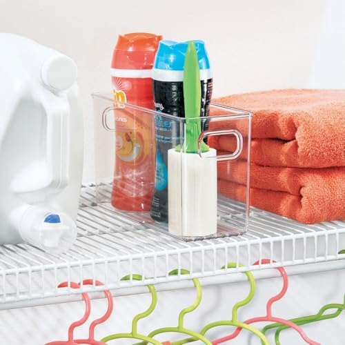 iDesign Slim Clear Plastic Storage Bin, Tall Narrow, 4-Pack | Organizer for Kitchen, Fridge, Pantry