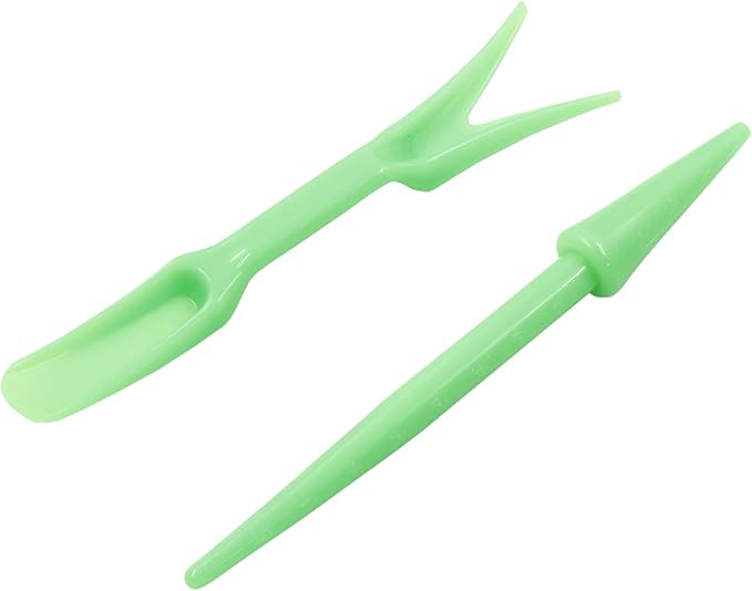Bivethoi Garden Hand Tools Transplanting Shovel Scoops Kits for Plant Cultivation Digging Care, Set of 6, Light Green