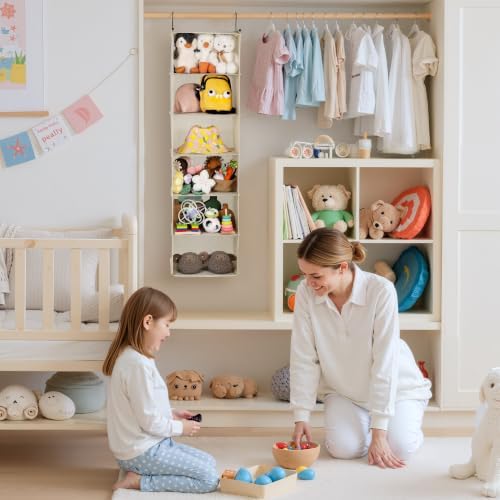 GRANNY SAYS 6-Shelf Hanging Closet Organizer, Foldable Storage, Beige