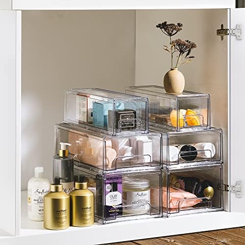 Sorbus Clear Storage Drawers for Refrigerator with Handles (Large, 2 Pack)