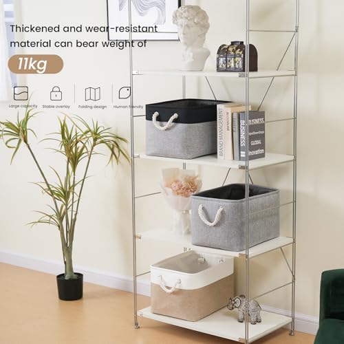 15x11x10 In Foldable Fabric Large Storage Bins with Handle 3 Pack