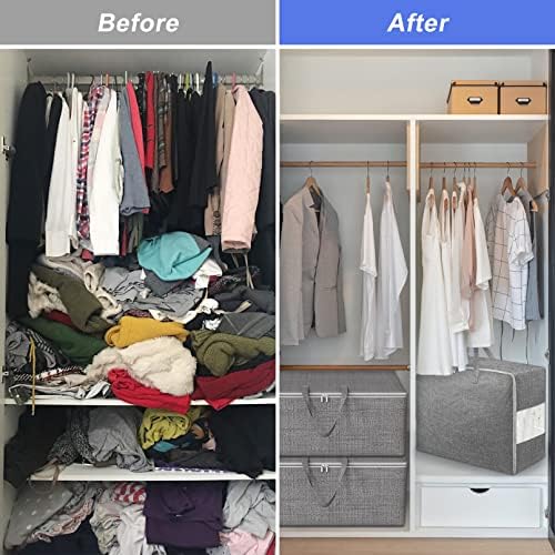 105L Extra Large Storage Bags, Comforter Blanket Storage Bags Grey 2Pack