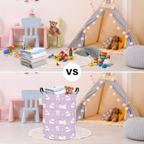 Cat Storage Bin Foldable Nursery Organizer Basket | Foldable with Waterproof PE Coating Organizer Bin for Kids Boys and Girls,Office,Bedroom,Clothes
