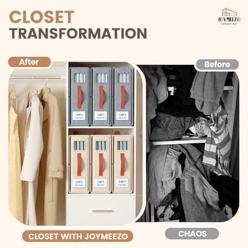 Bed Sheet Organizers, Foldable Linen Closet Storage, 4 Pack, Beige
