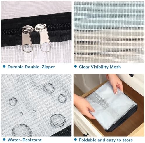 Fixwal Storage Bags 4 Pack 40L Mesh Clear for Blankets Clothes Sheets