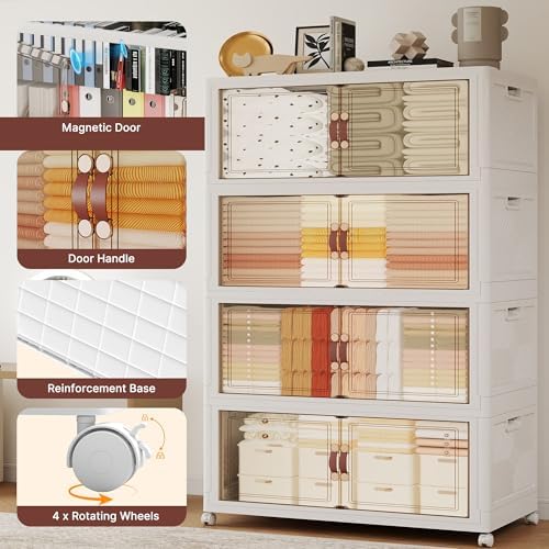 936QT Extra Large Stackable Storage Bins with Lids & Wheel