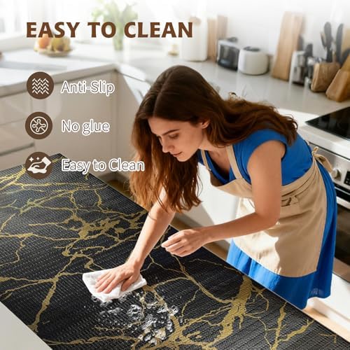 2-Layer Drawer and Shelf Liner for Kitchen Cabinet: 12in X 20Ft Non Slip