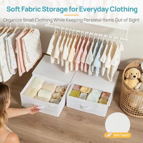 Vtopmart 3 Pack Stackable Closet Organizer, Plastic Frame & Fabric Drawers