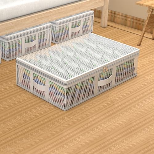 Underbed Storage Bag Under Bed Storage Container Bags with Handle & Zipper Closet Organizers and Storage Bags Foldable Underbed Storage Bags for Blankets, Clothing, Comforter