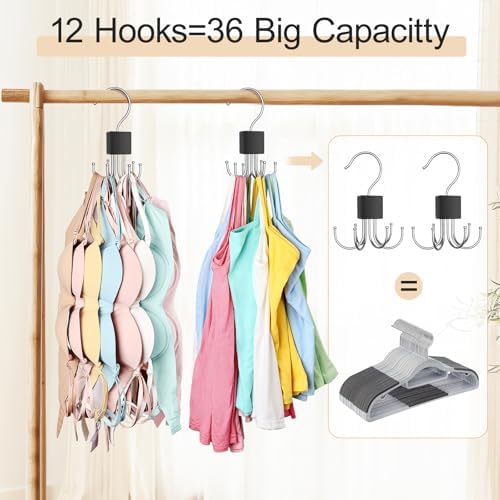 2 Pack Tank Top Hanger, Bra Hanger for Closet Organizer Max 36 Capacity