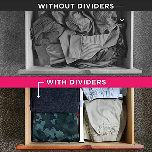 8 Drawer Organizer and Dividers, Organize Silverware and Utensils in Home Kitchen, Divider for Clothes in Bedroom Dresser, Designed to Not Snag Underwear and Bra Fabrics, Bathroom Storage Organizers