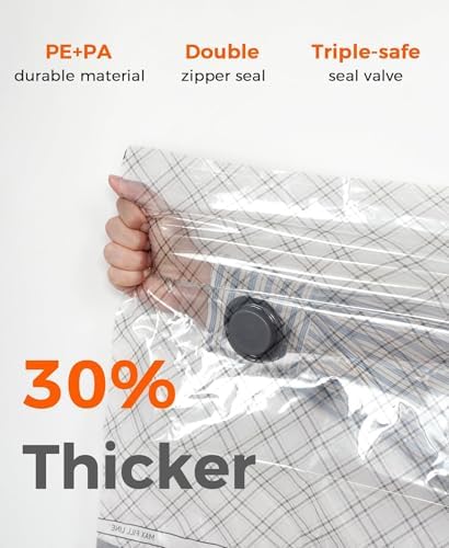 12-Pack Vacuum Seal Bags for Clothing Travel with Cordless Pump