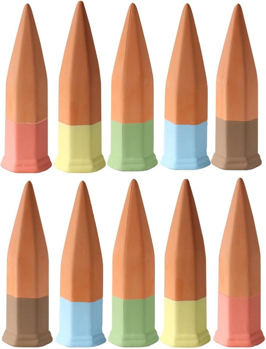 vensovo 10pcs Terracotta Watering Spikes - Colorful Automatic Self Watering Stakes, Plant Watering Devices for Wine Bottles Recycled Bottles, Clay Plant Garden Waterers for Vacations