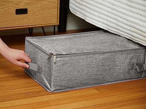 Covermates Underbed Storage Bag, 44.5" W x 13" D x 6.5" H, Grey Heather