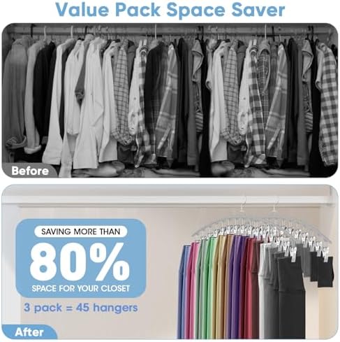 3 Pack Legging Organizer for Closet Hanging, Pants Hangers with Clips Metal
