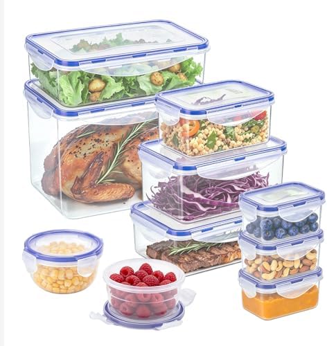 KIGI Food Storage Containers Set, Set of 10 (0.7-17.7 Cup)