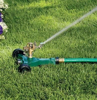 5-Pack Orbit 56186N Lawn and Garden 1/2-Inch Brass Impact Sprinkler with Metal Wheel Base (5)