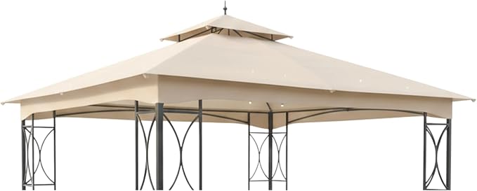 Garden Winds Reinforced RipLock 350 Replacement Canopy Top Cover Compatible with MasterCanopy 11' x 13' Gazebo Models B08NPY5Y4V, B07SFLSDMQ - Beige