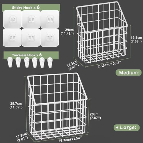 Greentainer 2 Pack Bath Toy Storage Organizer, Large Rustproof Metal Wire Basket, Wall Mounted Hanging Bathtub Holder, Bathroom Shower Caddy for Tub Toys & Toiletries