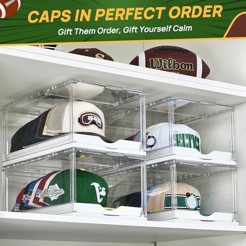 Vtopmart 2 Pack Stackable Baseball Caps Organizer, Each Holds 12 hats