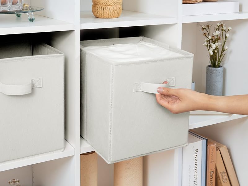 Cupic Cupid 6-Pack 11x11 Storage Cubes, Storage Organizer Bins, Beige