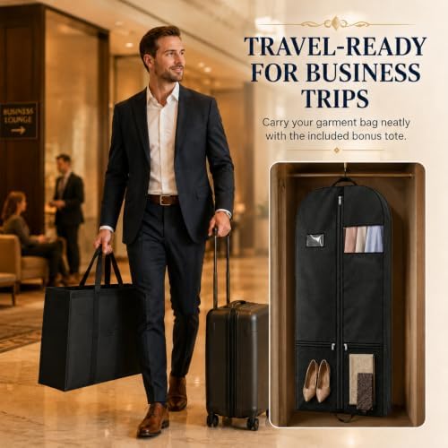 Dress Bag for Travel, 54-Inch Occasion Carrier with Mesh Shoe Pockets