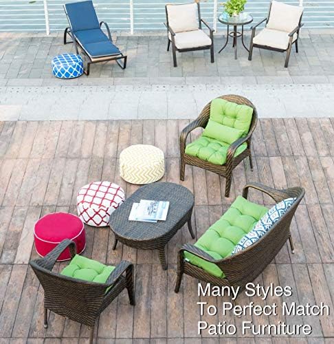 QILLOWAY Outdoor Chair Cushion for Patio Furniture, Waterproof Patio Cushions Set of 4 with Ties, Fade Resistant Replacement Pads for Outdoor Rocking Chairs,Green