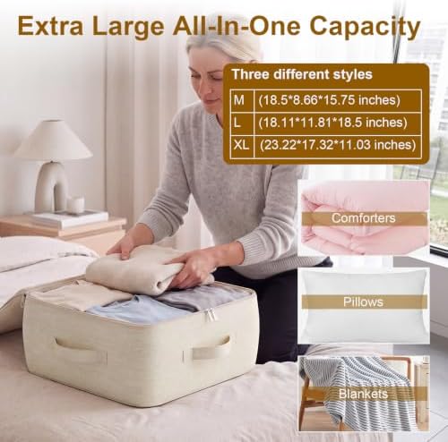 Higher Canvas Storage Bags with Reinforced Handles 1 Pack