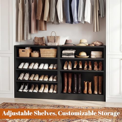 Homieasy Shoe Cabinet, 5-Tier Modern Wood Shoe Storage Organizer, Black