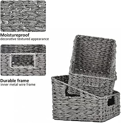 GRANNY SAYS Wicker Basket with Handles, Shelf Baskets for Organizing