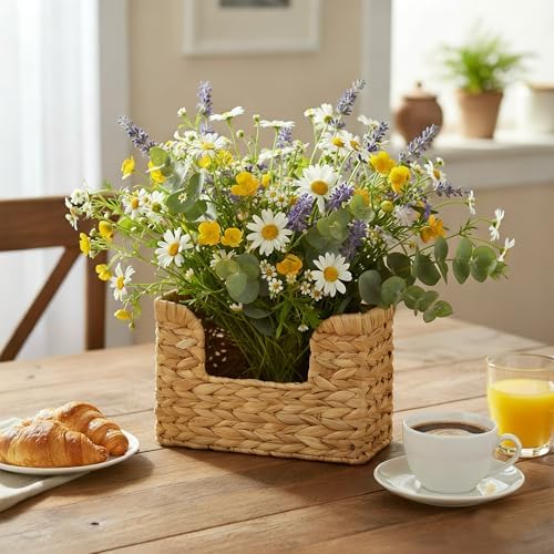Water Hyacinth Hanging Basket with Handle, Wall Baskets Storage, Wall Mounted Organizer, Magazine holder magazine basket，Farmhouse Baskets for Flowers/Magazine/Fruit Storage